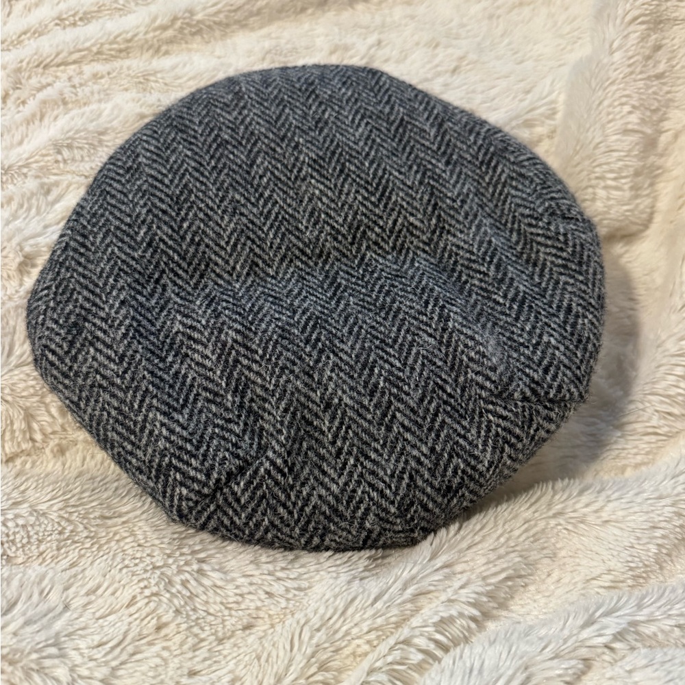 Glen Appin kids Gray Herringbone Harris Tweed Flat Cap